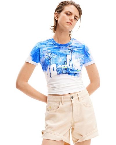 Desigual Knit T-shirt Short Sleeve - Blue