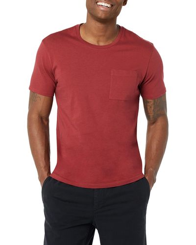 Goodthreads T-shirt à manches courtes et col ras du cou - Rouge