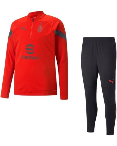 PUMA AC Mailand Trainingsanzug für Trainingsjacke und Trainingshose | AC Mailand Fanartikel | Fußball Fanartikel - Rot