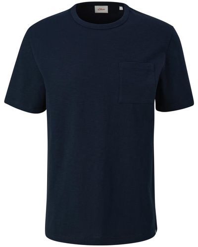 S.oliver T-Shirt mit Brusttasche - Blau