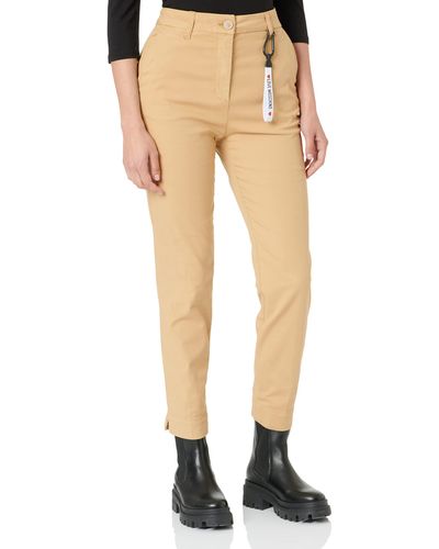 Love Moschino Moschino Stretch Canvas With Brand Gadget Casual Pants - Natur