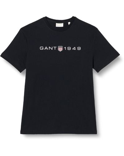 GANT T-Shirt Stampata con Grafica SS - Nero