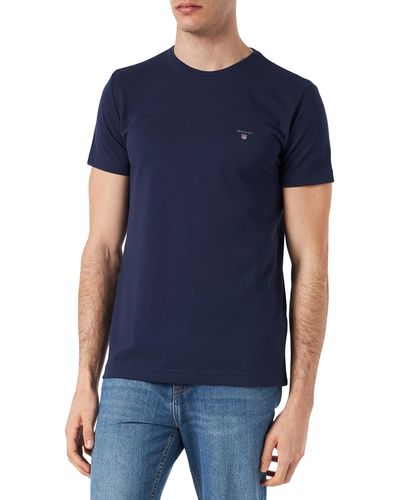 GANT Slim Pique SS T-Shirt - Blau