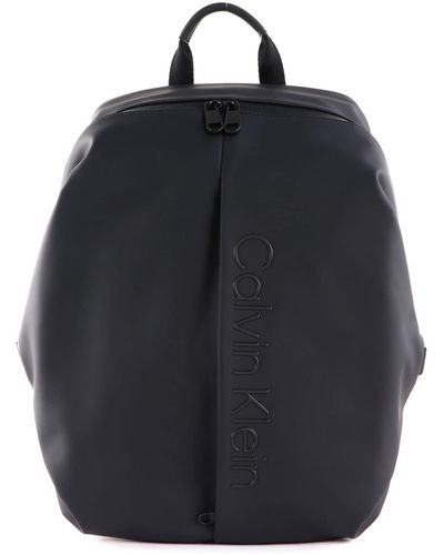 Calvin Klein Rubberized Clip Side Backpack CK Black - Blu