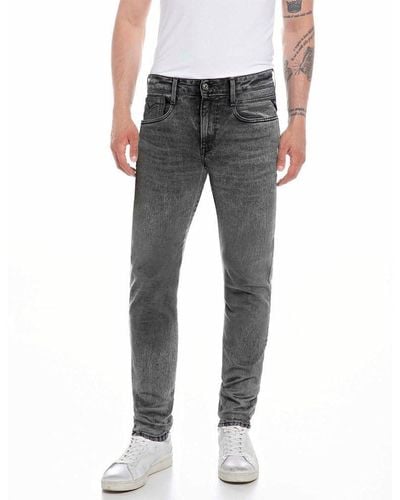 Replay M914Y Anbass Hyperflex Jeans - Gris
