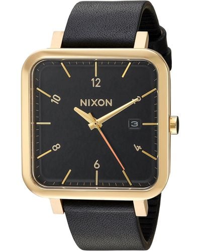 Nixon Analog Japanese-quartz Watch With Leather Strap A939513 - Black