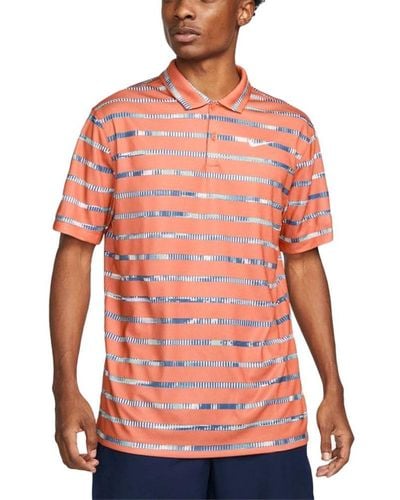 Nike Polo de golf Dri-Fit rayé pour homme - Rose