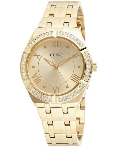 Guess Gold-tone + Iconic Red Stain Resistant Silicone Watch With