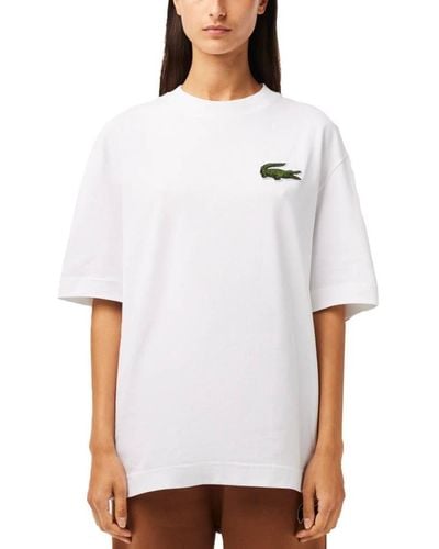 Lacoste Th0062 Maglietta e Turtle Neck Shirt - Bianco
