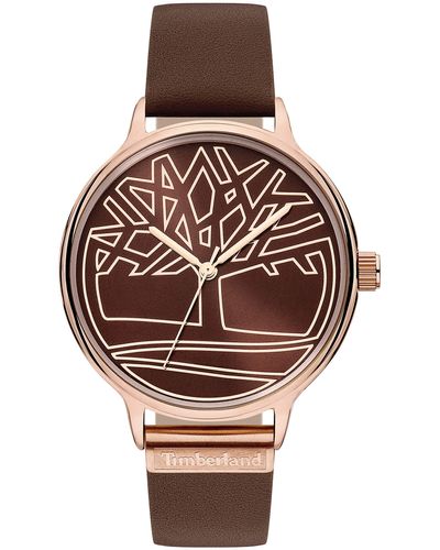 Timberland Analoog Kwarts Horloge Met Lederen Armband Tbl15644myr.12 - Meerkleurig