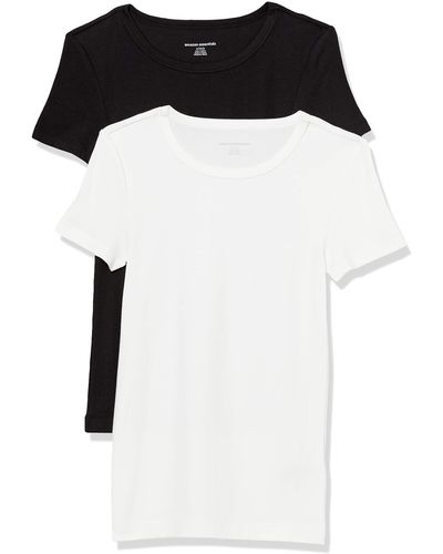 Amazon Essentials T-shirt Met Korte Mouwen En Ronde Hals In Slanke Pasvorm - Zwart