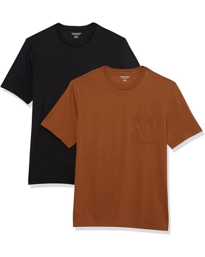 Amazon Essentials Regular-fit Short-sleeve Crewneck Pocket T-shirt - Brown