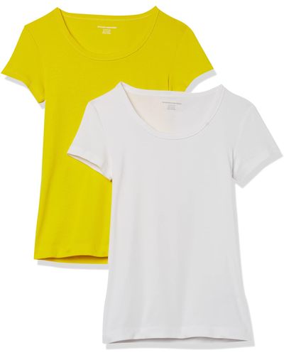 Amazon Essentials T-Shirt mit Flügelärmeln und U-Ausschnitt in schmaler Passform - Gelb