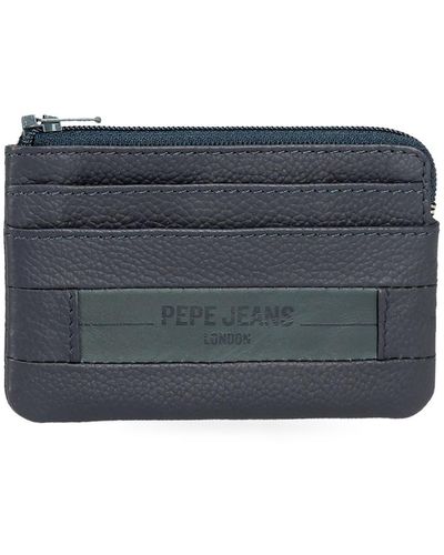 Pepe Jeans Checkbox Blue Purse 11 X 7 X 1.5 Cm Leather