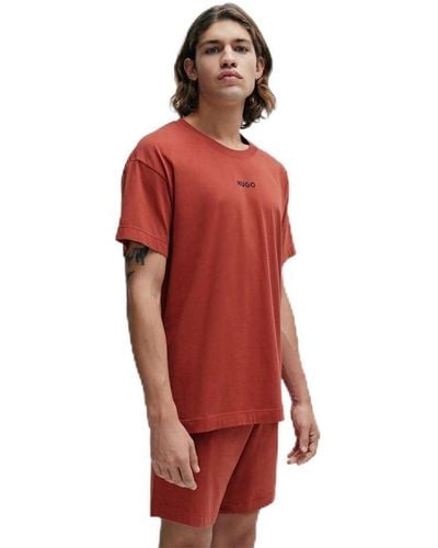 HUGO Linked T-shirt Pyjama Bottoms - Red