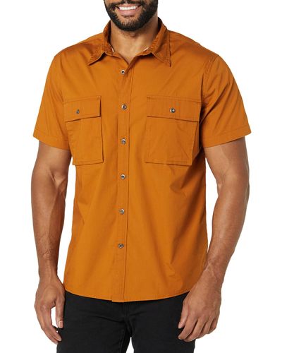 Amazon Essentials Slim-fit Short-sleeve Two-pocket Utility Shirt T - Orange