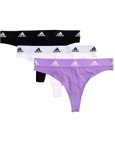 adidas Cotton Stretch Thong Panties 3-pack - Purple