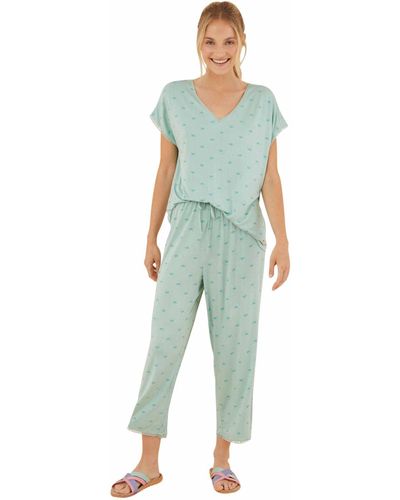 Women'secret Pijama Capri Verde La Vecina Rubia Juego