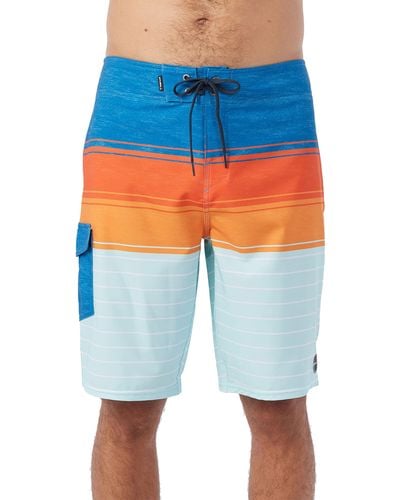 O'neill Sportswear 53,3 cm Hyperfreak Divergent Boardshorts – wasserabweisende Shorts für Männer mit schnell trocknendem Stretchstoff und - Blau