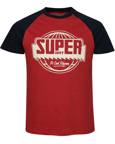 Superdry Bedrukt T-shirt Voor - Rood