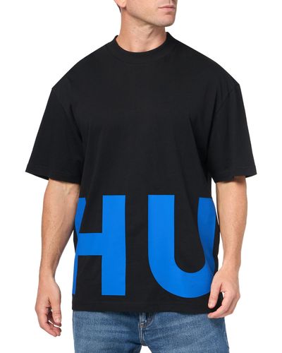 HUGO Block Letter Logo Cotton T-shirt - Black