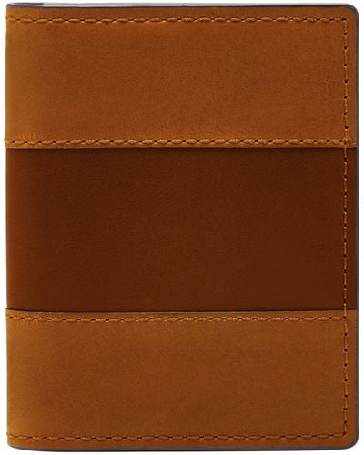Fossil Everett Leather Bifold Card Case Wallet - Brown