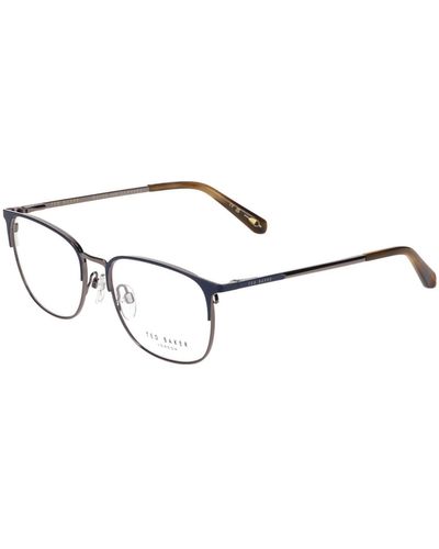 Ted Baker Charli 4336 Matte Navy With Brown Havana Full Rim Square Glasses Frames Designed For - Black