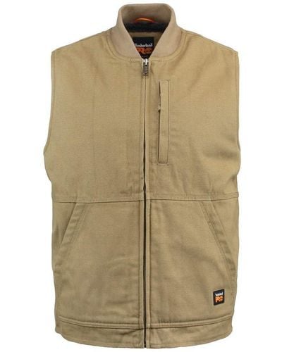 Timberland Mens Gritman Lined Canvas Vest - Natural