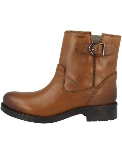 Geox D Rawelle D S Nappa Leather Ankle Boots-brown-5