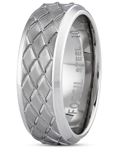 Fossil Jf02064 Ladies Ring Stainless Steel Size 63/20.1 Mm - Grey
