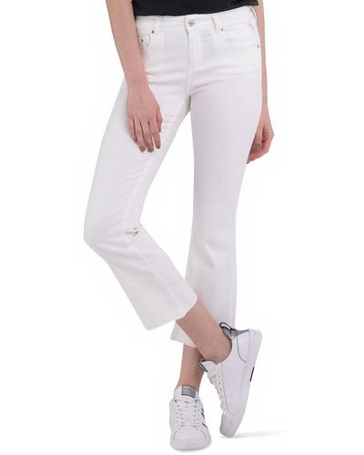 Replay Jeans a Zampa Donna Faaby Flare Crop Comfort Fit Super Elasticizzati - Neutro