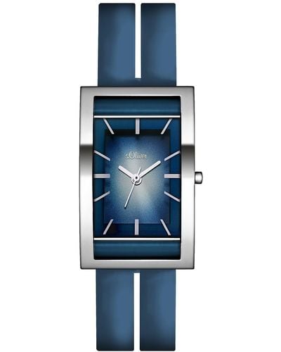 S.oliver Armbanduhr Casual Analog Quarz Leder SO-2469-LQ - Blau