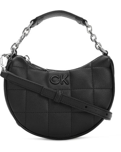 Calvin Klein Ck Square Quilt Chain Mini Bag Ck Black - Zwart