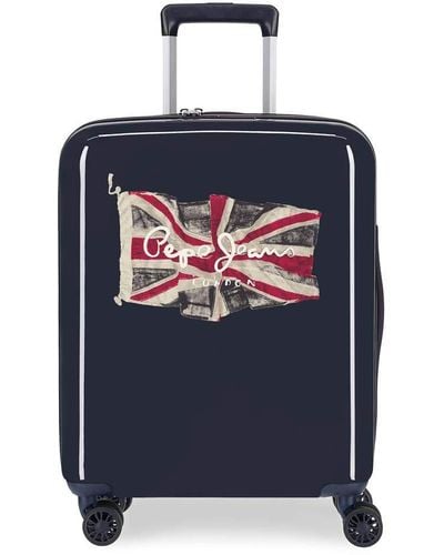 Pepe Jeans Flag Blue Cabin Suitcase 40 X 55 X 20 Cm Rigid Abs Tsa Lock 38.4 Litre 2.9 Kg 4 Wheels Hand Luggage