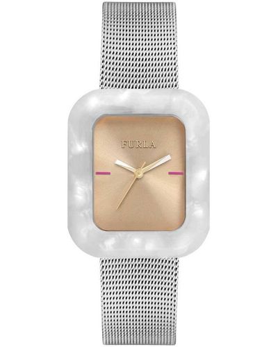 Furla Analog Quarz Uhr mit Edelstahl Armband R4253111502 - Weiß