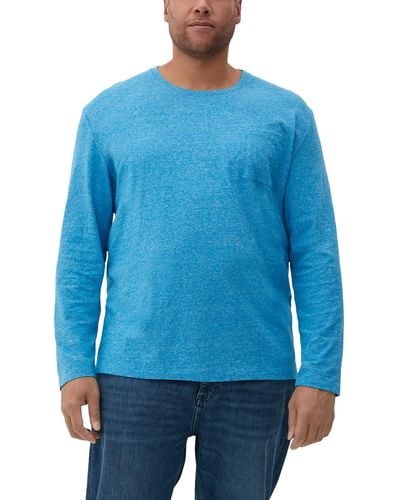 S.oliver Big Size T-Shirts Langarm - Blau