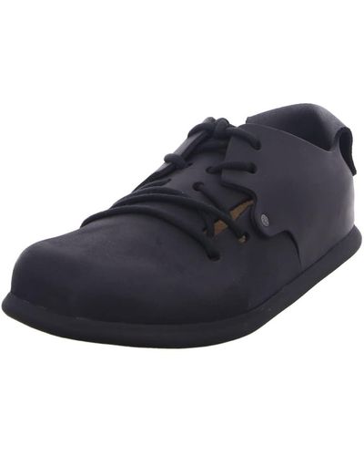 Birkenstock Montana Black Leather Adults Lace up Shoes - Blu