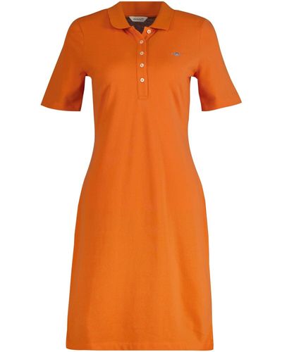 GANT Slim Shield SS Pique Polo Dress Kleid - Orange