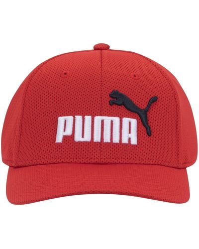 PUMA Unisex Adult Evercat Mesh Stretch Fit Baseball Cap - Red
