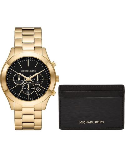 Michael Kors Runway Black Stainless Steel Mesh Watch Leather