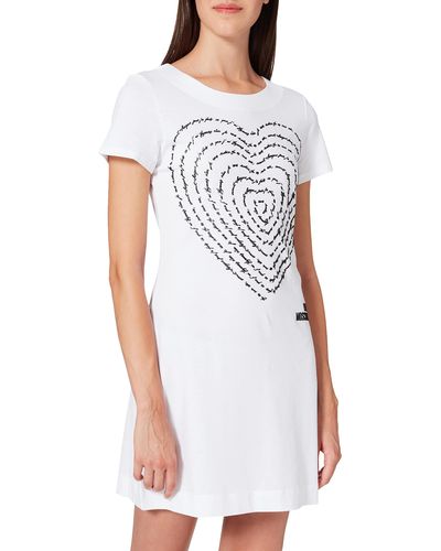 Love Moschino A-line Dress With Short Sleeves - White