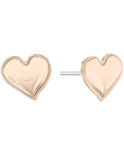 Calvin Klein Jewelry Heart Stud Earrings Color: Carnation Gold - Black