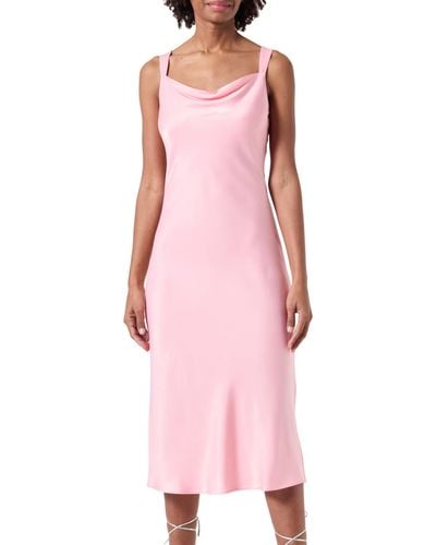 Comma, Midi Kleid aus Satin - Pink