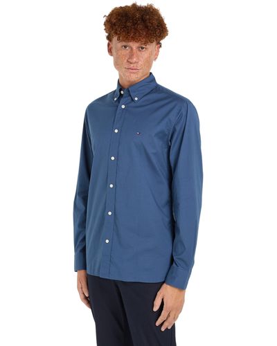 Tommy Hilfiger Flex POPLIN RF Shirt MW0MW30934 Freizeithemden - Blau