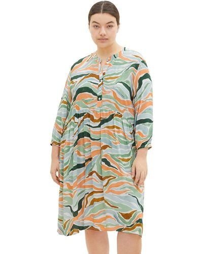 Tom Tailor Plussize Sommer-Kleid mit Muster - Mettallic
