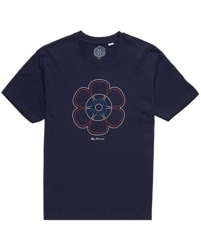 Ben Sherman (0071366il 60th Anniversary Print T-shirt In Navy 5xl - Blue
