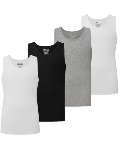 New Balance Cotton Performance Rib Sleeveless Tank Top Undershirt - Black