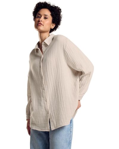 Street One Musselin Bluse - Natur