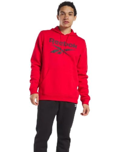 Reebok Big Logo Hoodie Sweatshirt - Red