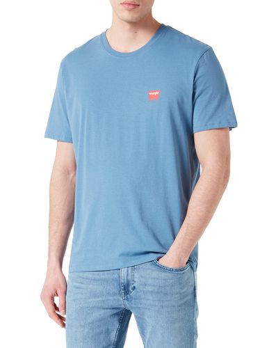 Wrangler Sign off Tee T-Shirt - Blu